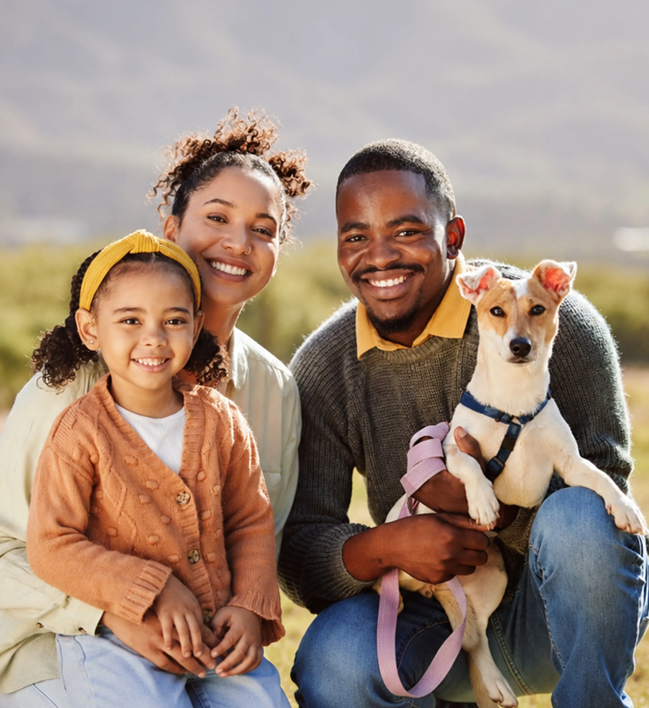 Family with their dog