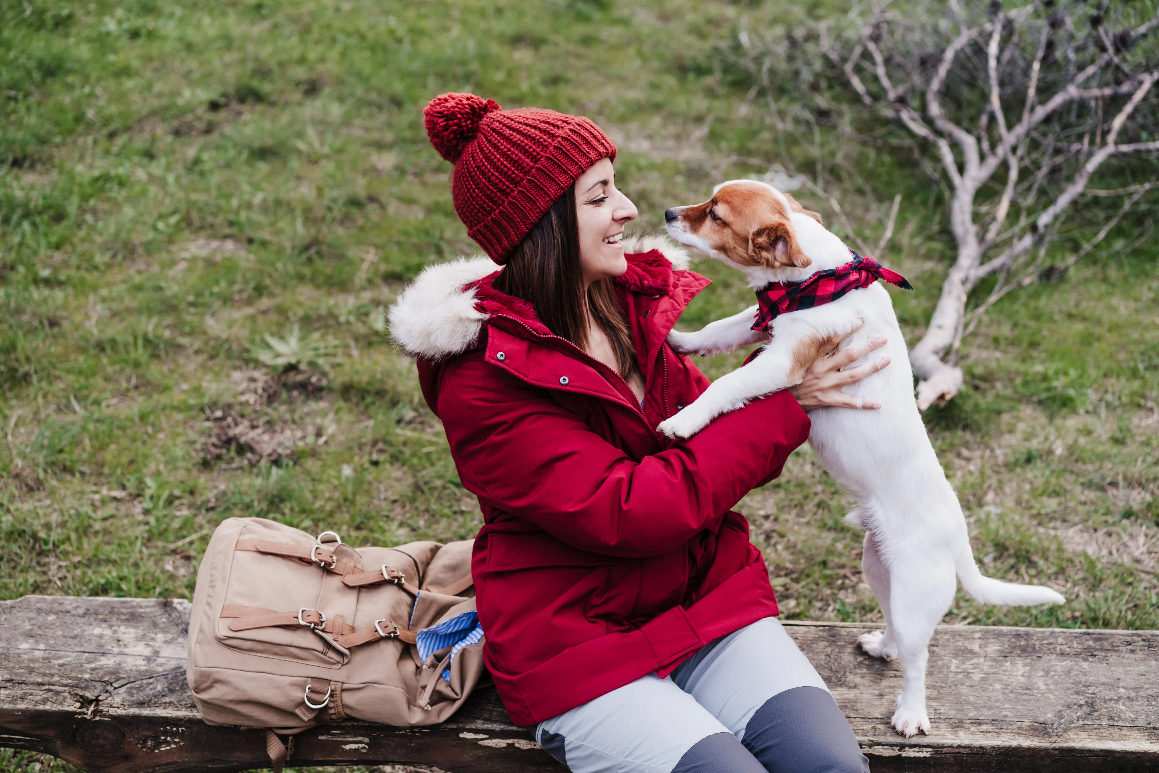 Woman sharing a quiet face-to-face moment with her dog